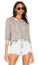 The Great The Henley Hoodie in Varsity Grey from Revolve com at Revolve