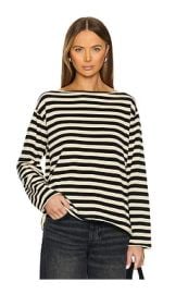 The Great The Sailor Sweater In Black Stripe at Revolve