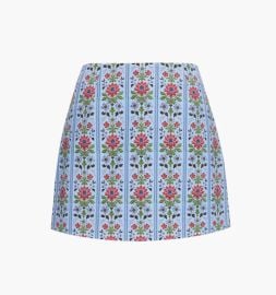 The Hallie Skirt - Blue Floral Block Stripe Hill House Home at Hill House Home