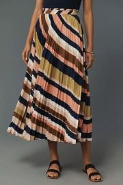 The Isobel Silky Pleated Skirt By Maeve3 at Anthropologie