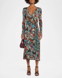 The Janie Favorite Botanical Midi Wrap Dress at Neiman Marcus