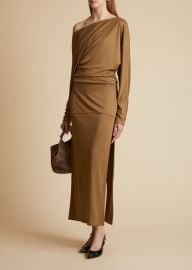 The Junet Dress in Toffee KHAITE at Khaite