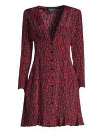 The Kooples - Animal Print A-Line Silk Dress at Saks Fifth Avenue