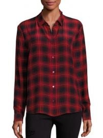 The Kooples - Checked Silk Shirt at Saks Fifth Avenue