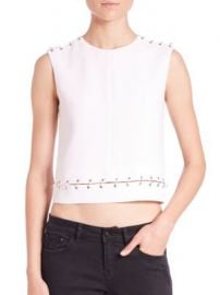 The Kooples - Embellished Crepe Cropped Top at Saks Off 5th