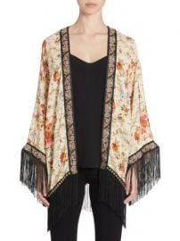 The Kooples - Embroidered Fringed Kimono at Saks Off 5th