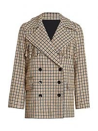 The Kooples - Fringe-Trim Double-Breasted Plaid Blazer at Saks Fifth Avenue