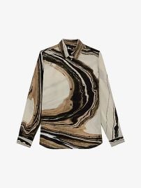 The Kooples Abstract marbled silk shirt at Selfridges