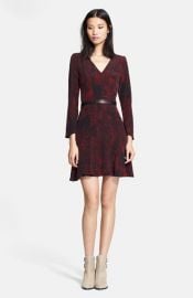 The Kooples Belted Print Silk Dress at Nordstrom