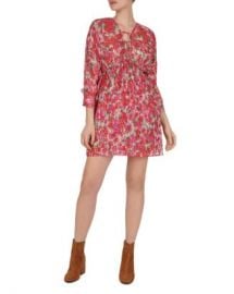 The Kooples Cherry Blossom Tie-Detail Mini Dress Women - Bloomingdale s at Bloomingdales