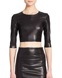 The Kooples Faux Leather Cropped Top at Saks Fifth Avenue