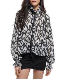 The Kooples Feathers Printed Blouse Bloomingdales at Bloomingdales