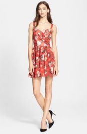 The Kooples Floral Print Chiffon Fit and Flare Dress at Nordstrom