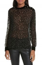 The Kooples Floral Print Devor   Velvet Blouse at Nordstrom