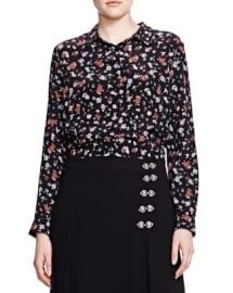 The Kooples Floral Print Silk Shirt at Bloomingdales