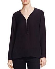 The Kooples Half Zip Silk Top Women - Bloomingdale s at Bloomingdales