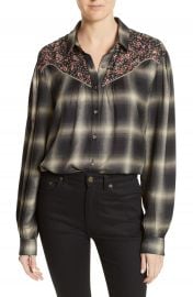 The Kooples James Floral Print Western Shirt at Nordstrom