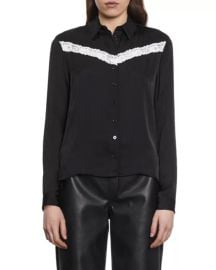 The Kooples Lace Trim Shirt at Bloomingdales