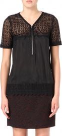 The Kooples Lace Zip Front Top at Nordstrom