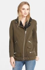 The Kooples Leather Detail Canvas Parka at Nordstrom