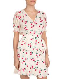 The Kooples Naive Cherry Silk Crossover Top Bloomingdales at Bloomingdales