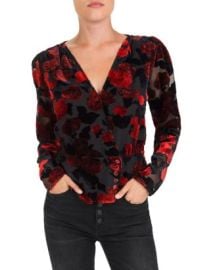 The Kooples Painted Roses Burnout Velvet Top Bloomingdales at Bloomingdales