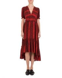 The Kooples Red Hot Snake-Print Midi Dress Women - Bloomingdale s at Bloomingdales