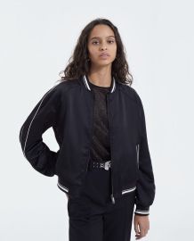 The Kooples Reversible Zipped Black Satin Jacket at The Kooples