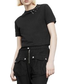 The Kooples Safety Pin Organic Cotton Tee   Bloomingdales at Bloomingdales