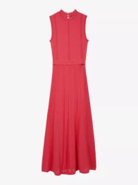 The Kooples Scalloped neck slim fit knitted maxi dress at Selfridges