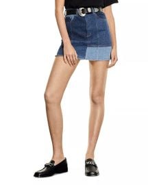 The Kooples Short Patchwork Denim Skirt at Bloomingdales