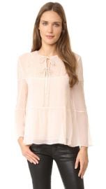 The Kooples Silk  amp  Lace Long Sleeve Blouse at Shopbop