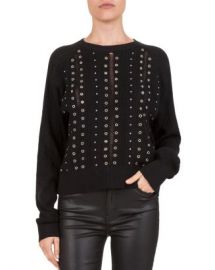 The Kooples Studded  amp  Grommeted Sweater Women - Bloomingdale s at Bloomingdales