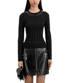 The Kooples Studded Crewneck Sweater Bloomingdales at Bloomingdales