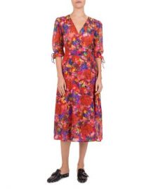 The Kooples Summer Night Floral-Print Silk Wrap Dress Women - Bloomingdale s at Bloomingdales