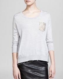 The Kooples Sweater - Wool andamp Leather Pocket at Bloomingdales