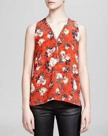 The Kooples Top - Spring Flower Print Silk Crepe de Chine at Bloomingdales