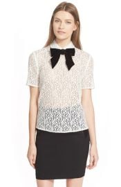 The Kooples Velvet Bow Lace Top at Nordstrom