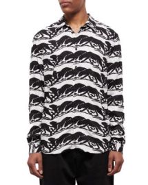 The Kooples Wild Panther Long Sleeve Button Front Shirt Bloomingdales at Bloomingdales