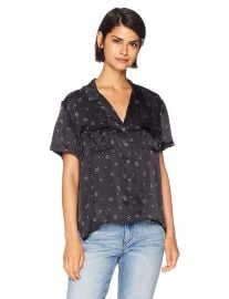 The Kooples Women s Women s Floral Print Button Down Blouse with Open Collar at Amazon