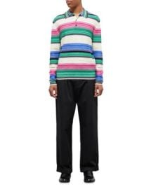 The Kooples Wool Blend Gradient Stripe Straight Fit Long Sleeve Polo Shirt Bloomingdales at Bloomingdales