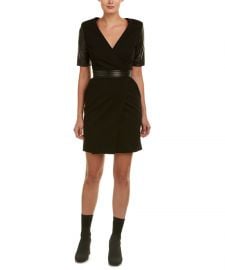 The Kooples leather trim sheath at Bluefly