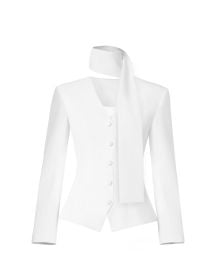 The Ladylike Blazer - White MANAL SMAOUI at Manal Smaoui