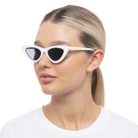 The Last Lolita White Female Cat-Eye Sunglasses Le Specs at Le Specs