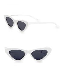 The Last Lolita White Sunglasses by Adam Selman x Le Spec Luxe at Saks Fifth Avenue