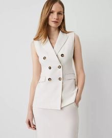 The Long Double-Breasted Vest at Ann Taylor