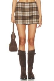 The Low Rise Fur Mini Skirt at Revolve