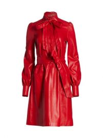 The Marc Jacobs The Leatherette Long-Sleeve Collared Dress  SaksFifthAvenue at Saks Fifth Avenue