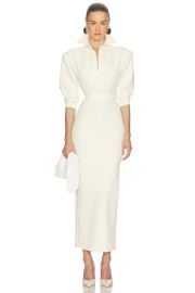 The Margaux Polo Dress in Thick Crepe at Revolve