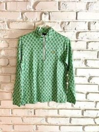 The Masters By Peter Millar Womens Green Patterned Quarter Zip Medium EUC eBay at eBay